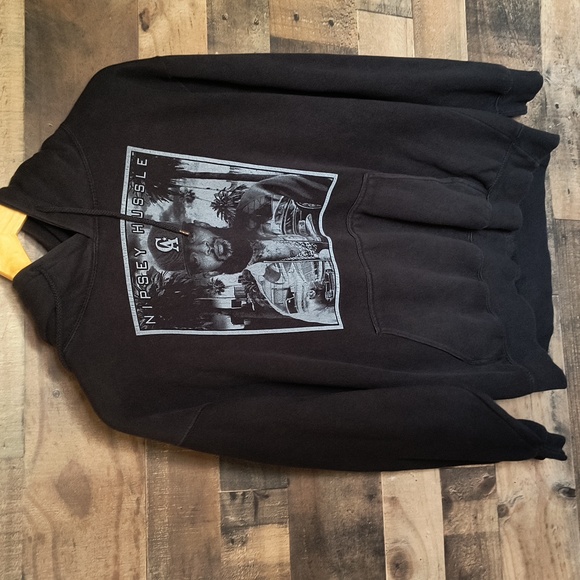 Nipsey Hustle All over Back Print Black Pullover Hoodie Sz Large Men - Picture 14 of 16